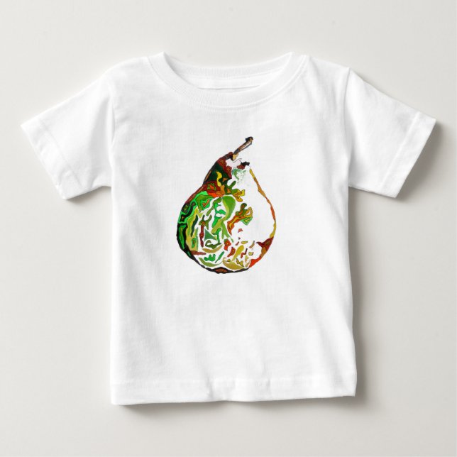 Pear fruit pop art watercolour illustration baby T-Shirt (Front)