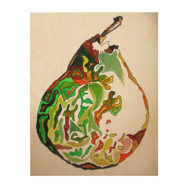 Pear fruit watercolour art illustration (Front)