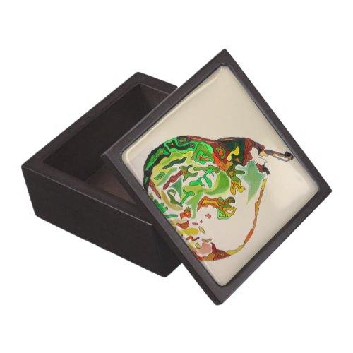 Pear fruit watercolour illustration jewelry box