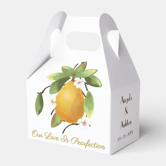Pear Fruit Wedding Favor Boxes (Front Side)