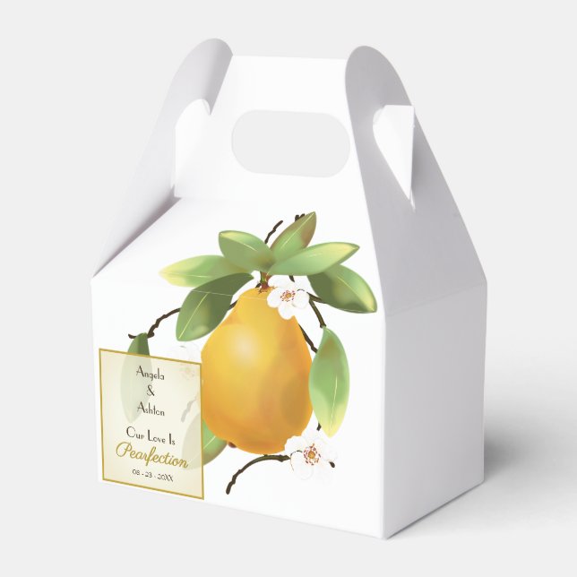 Pear Fruit Wedding Favor Boxes (Front Side)