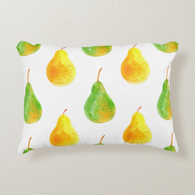 Pear fruits seamless pattern accent pillow (Front)