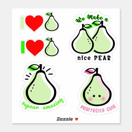 Pear Fun Pun Motivating Encouraging Words Sticker