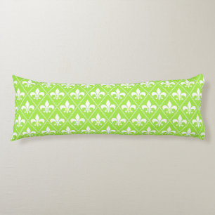 Pear Green Fleur de Lys Body Pillow