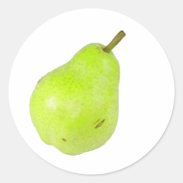 Pear green fresh juicy sweet photo classic round  classic round sticker (Front)
