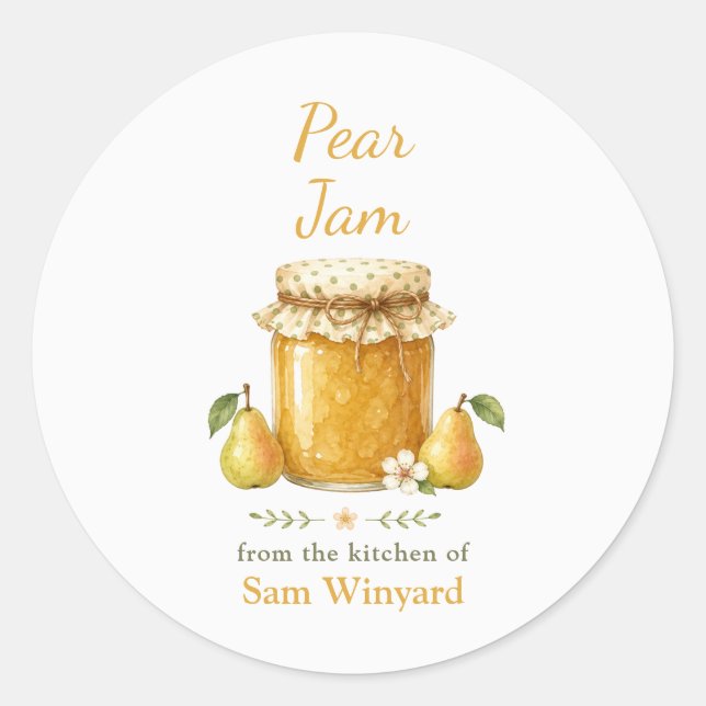 Pear Jam From the Kitchen Of Label (Front)