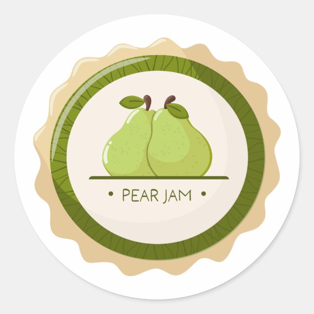 Pear jam jar label (Front)