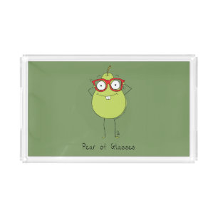 Pear of Glasses Cute & Funny Counter Tray