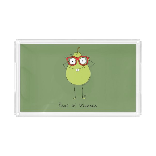 Pear of Glasses Cute & Funny Counter Tray (Front)
