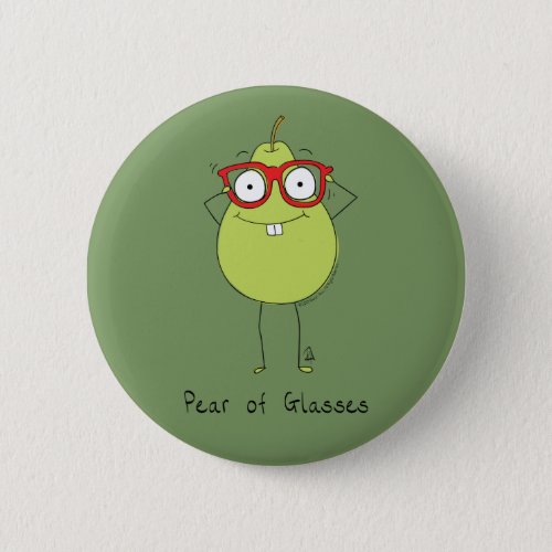 Pear of Glasses Cute  Funny Pin Button