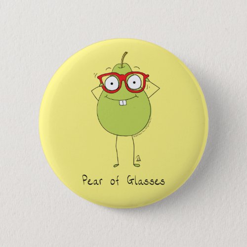 Pear of Glasses Cute  Funny Pin Button
