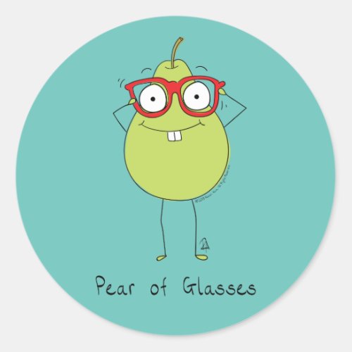 Pear of Glasses Cute  Funny Sticker