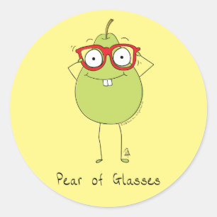 Pear of Glasses Cute & Funny Sticker