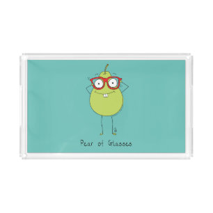 Pear of Glasses Funny Optometrist Acrylic Tray