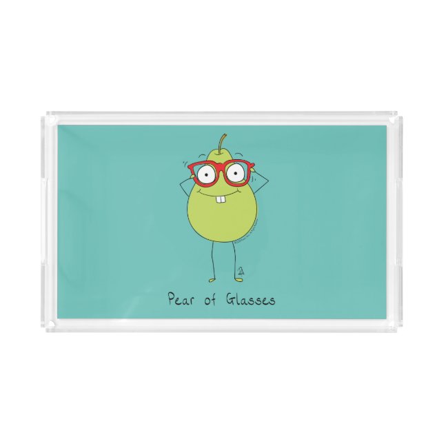Pear of Glasses Funny Optometrist Acrylic Tray (Front)