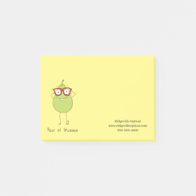 Pear of Glasses Notes for Eye Doctor (Front)