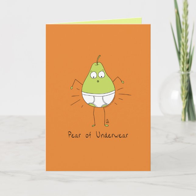 Pear of Underwear - Funny Pear Pun Card (Front)