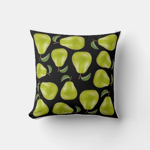 Pear pattern throw pillow