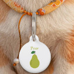 Pear Pet Tag<br><div class="desc">A pet tag with an illustration of a pear fruit and customizable text above and back! Get it for your new pet or to make a gift to a family who welcomes a new animal!</div>