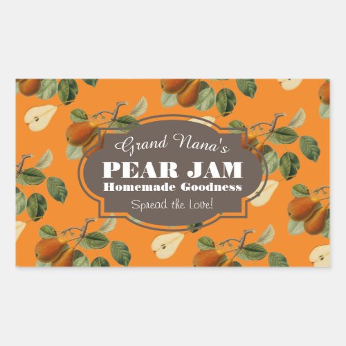 Pear Preserve Jam Label