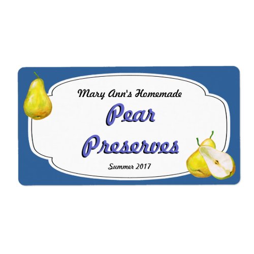 Pear Preserves Canning Labels