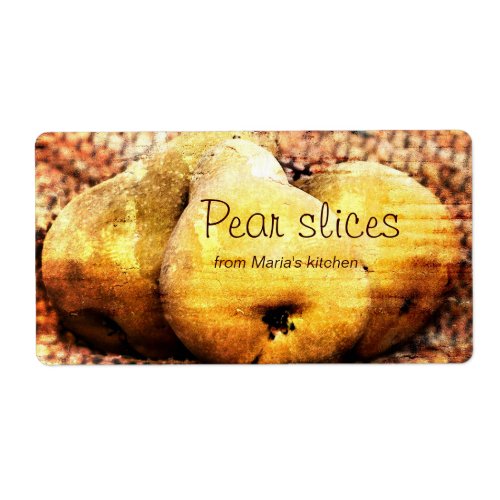 Pear preserves food labels