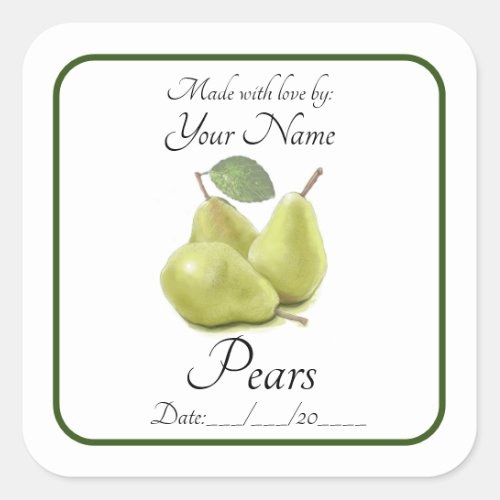 Pear Preserves Stickers and Labels Editable