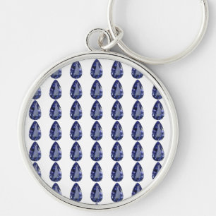 Pear shaped Sapphire Blue Keychain