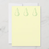 Pear Sketch. Line drawing in light green. (Back)