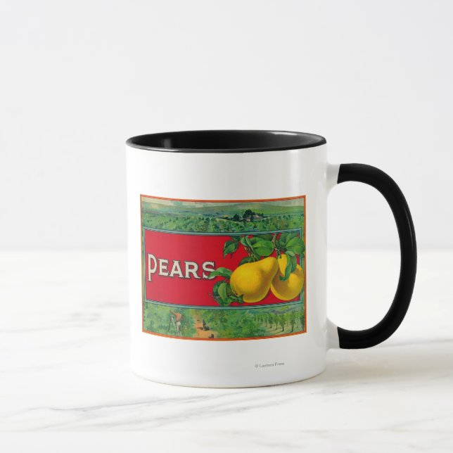 Pear Stock Crate Label Mug (Right)