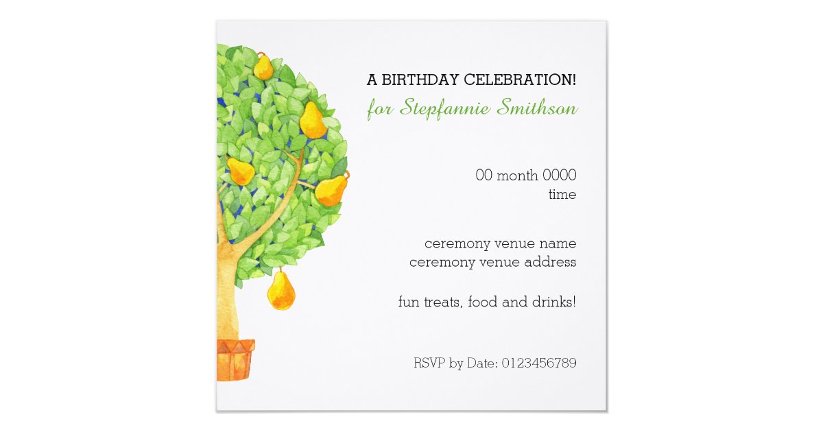 Pear Tree Invitations 1