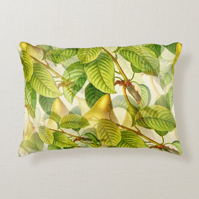 Pear Tree Branches & Pears Pattern  Accent Pillow (Front)