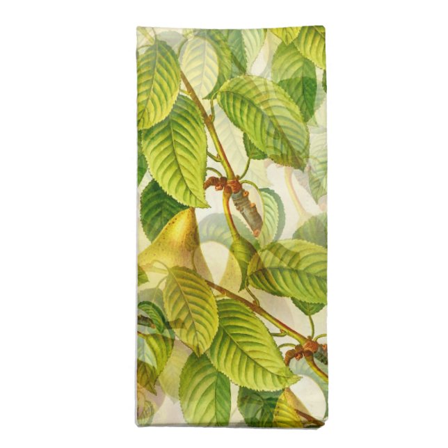 Pear Tree Branches & Pears Pattern  Cloth Napkin (Folded)