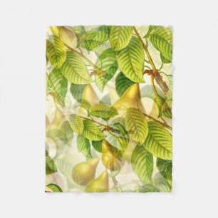 Pear Tree Branches & Pears Pattern Fleece Blanket