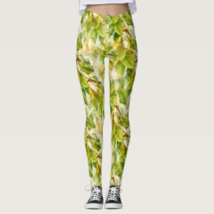 Pear Tree Branches & Pears Pattern Leggings