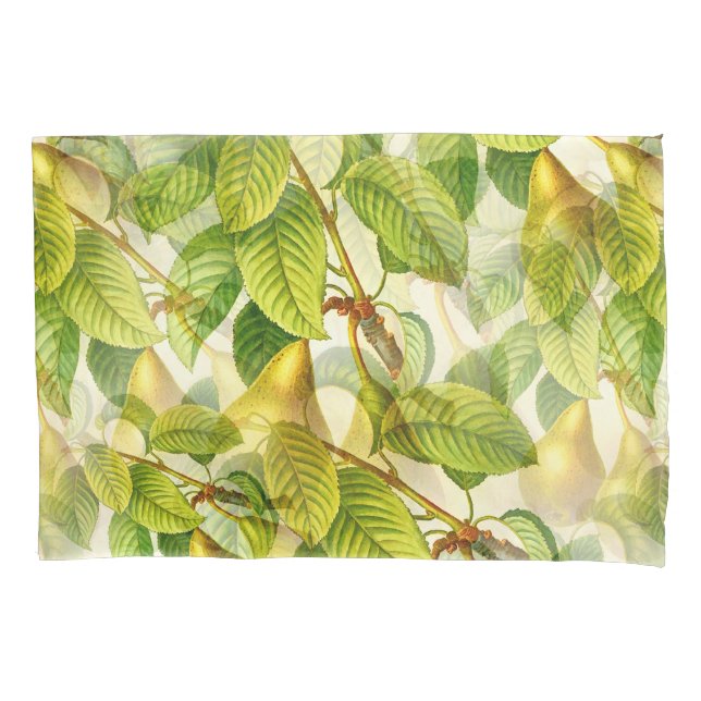 Pear Tree Branches & Pears Pattern  Pillow Case (Front)