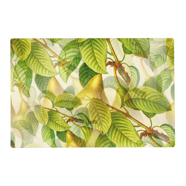 Pear Tree Branches & Pears Pattern  Placemat (Front)