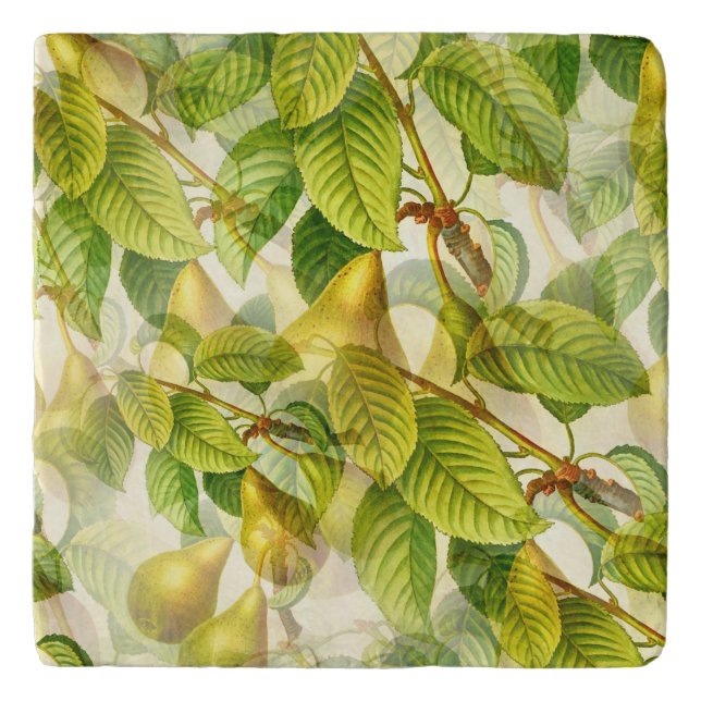 Pear Tree Branches & Pears Pattern  Trivet (Front)