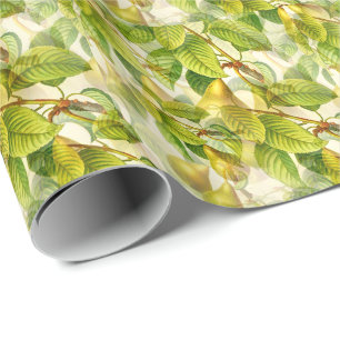 Pear Tree Branches & Pears Pattern  Wrapping Paper