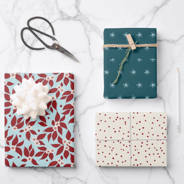 Pear Tree Holiday Wrapping Paper Sheets (Front)