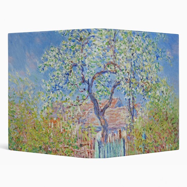 Pear Tree in Flower - Claude Monet 3 Ring Binder (Background)