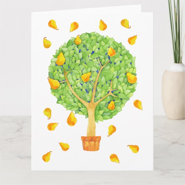 Pear Tree Pears Blank Big Greeting Card (Front)