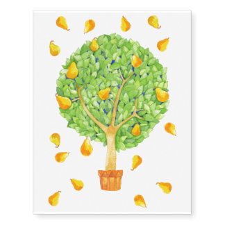 Pear Tree Temporary Tattoos