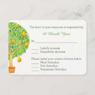 Pear Tree Wedding RSVP Card