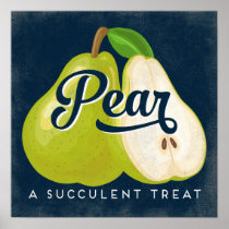 Pear Vintage Fruit Label Poster