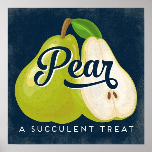 Pear Vintage Fruit Label Poster