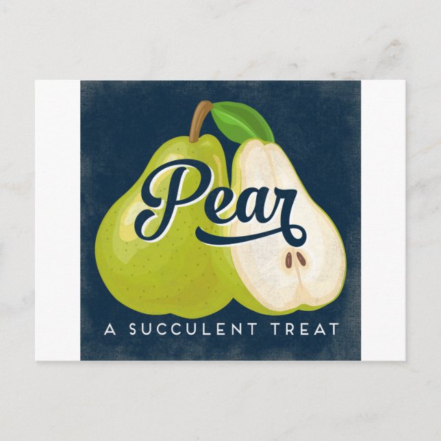 Pear Vintage Fruit Label Retro Postcard (Front)