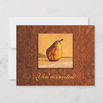 Pear Watercolor Engraving Art Reunion Invitations by FamilyTreed at Zazzle