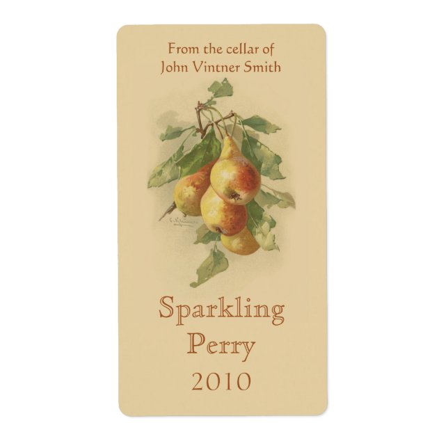 Pear wine bottle label (Front)
