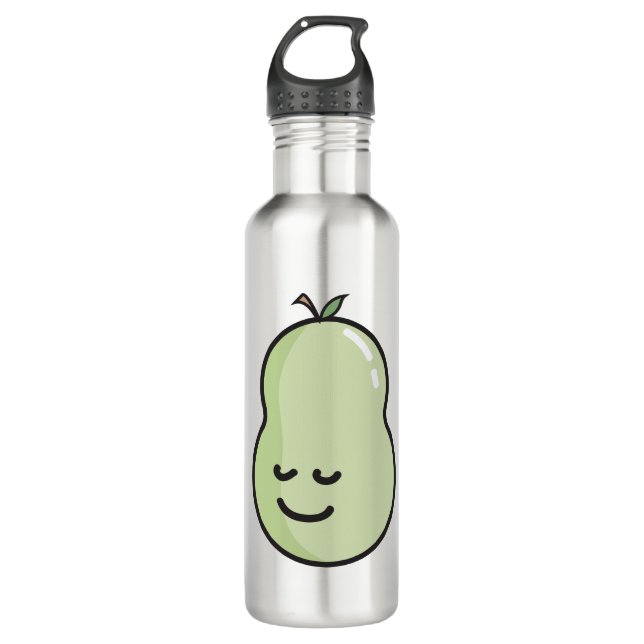 Pear with a smile stainless steel water bottle (Front)